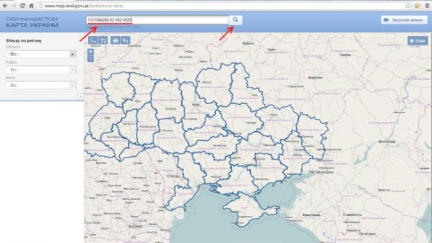 Карта Кадастра Украины