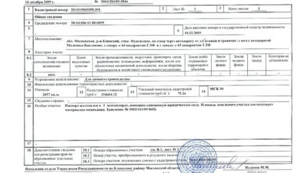 Выписка из Гкн